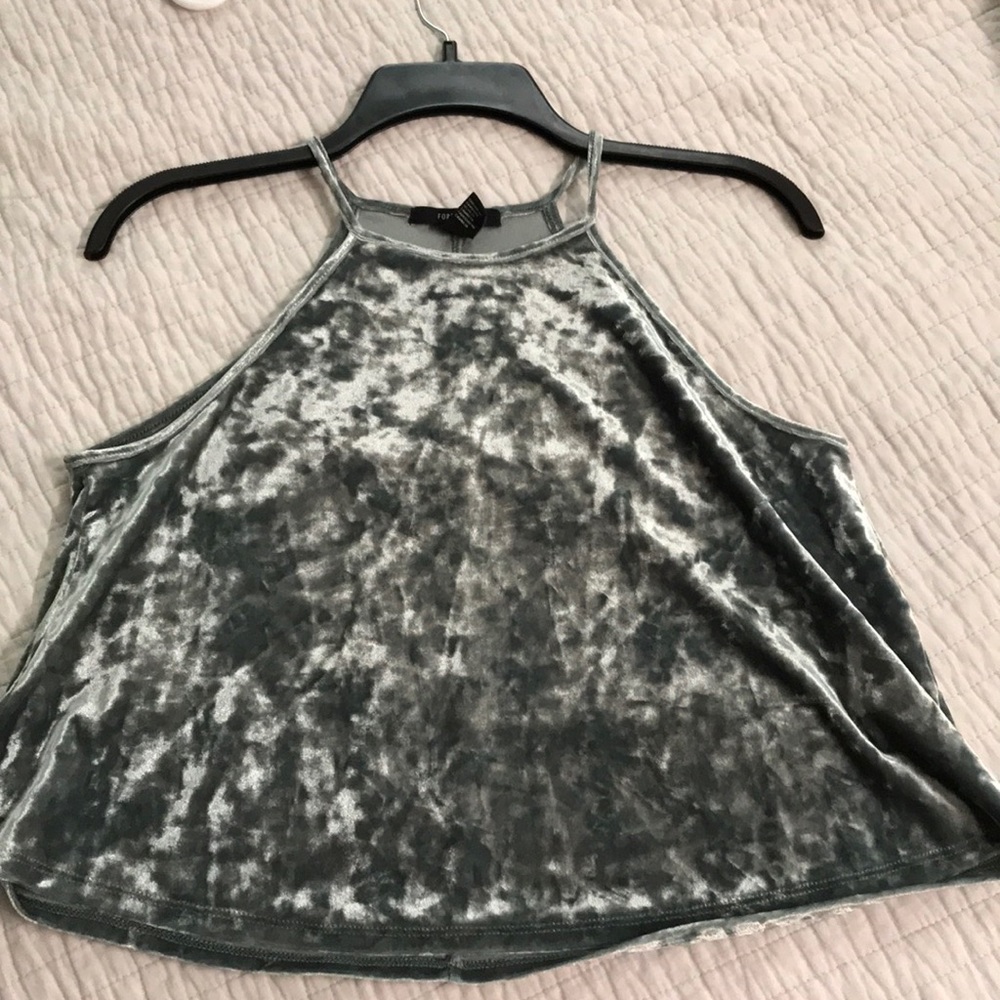 Forever 21 velvet halter crop top